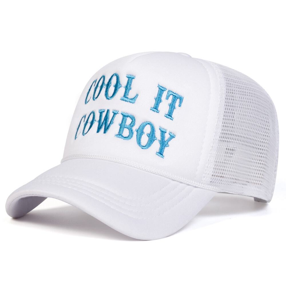 Cool It Cowboy White Mesh Trucker Adjustable Snapback Hat NWOT